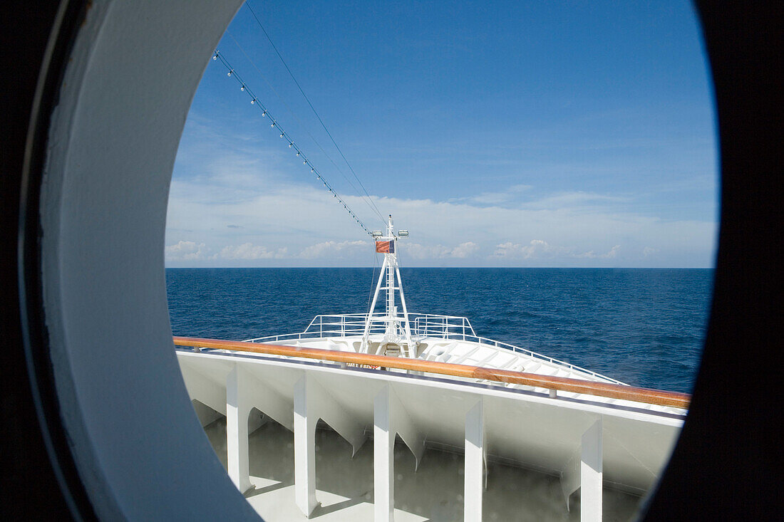 View of MS Columbus Bow, South China Sea, near Thailand, Asia