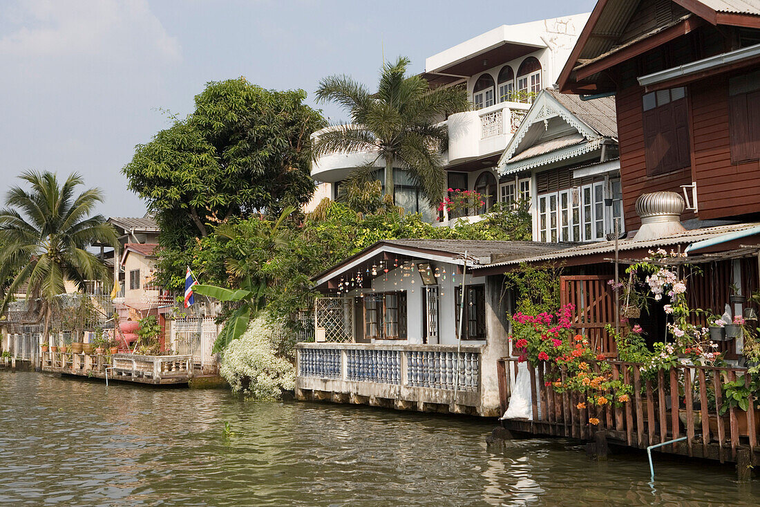 Häuser am Kanal, Bangkok, Thailand, Asien