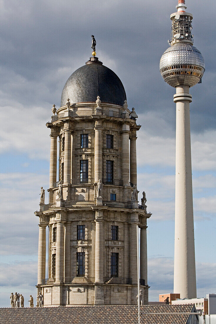 TV tower Alexanderplatz, and the Stadthaus, Berlin, Germany