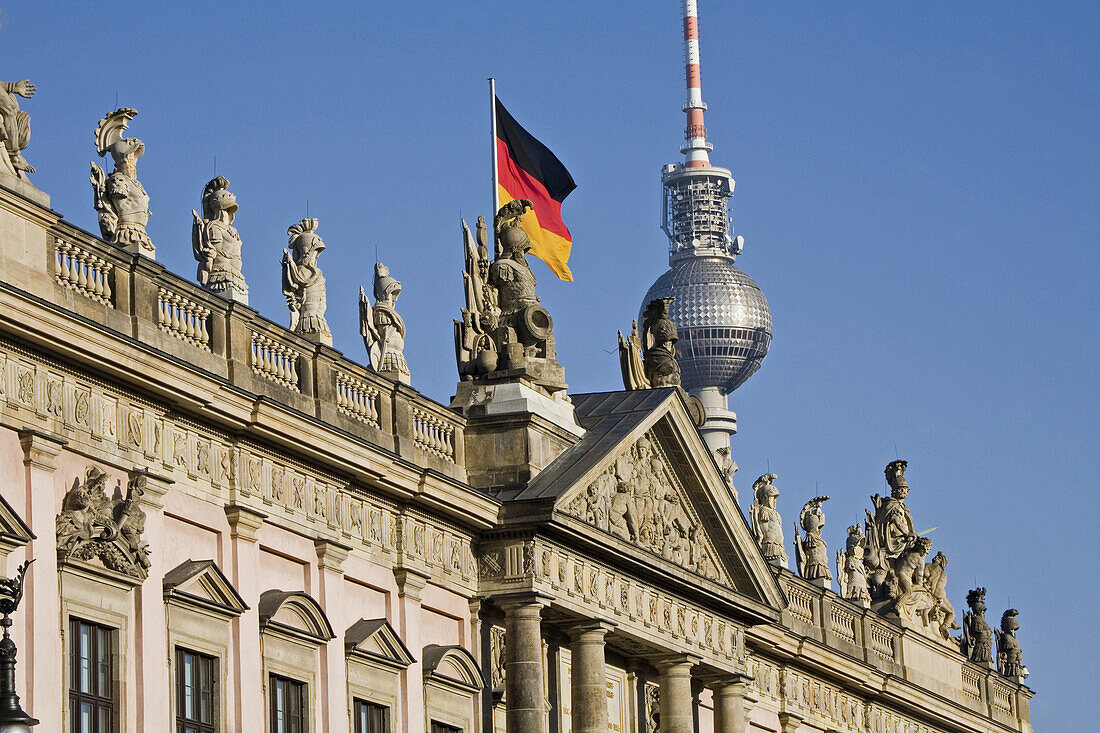 German Historical Museum, Zeughaus, television tower in background, Berlin, Germany