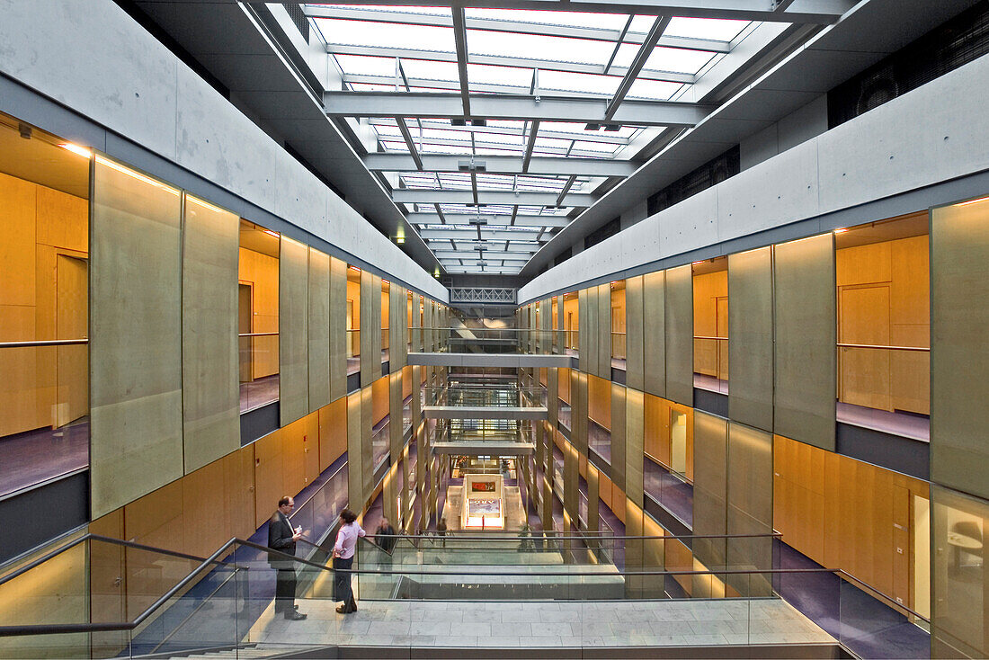 ARD Broadcasting System, their capital city Berlin studios interior of the building, architects Ortner and Ortner, Berlin, Germany