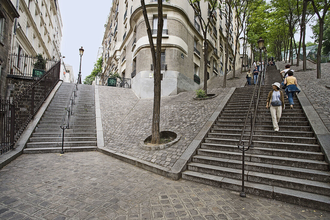 Steps on Montmartre hill, Paris, France