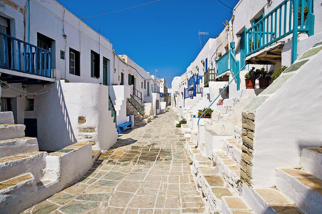 Island of Folegandros, Cyclades, Greece, historical kastro, the center of the town.