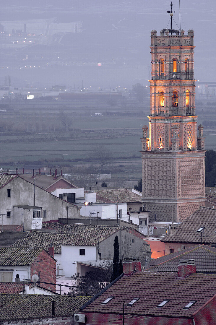 Parish Church of Our Lady of the Assumption (16th century, mudejar); Villamayor de Gallego, Zaragoza province. Aragon. Spain.