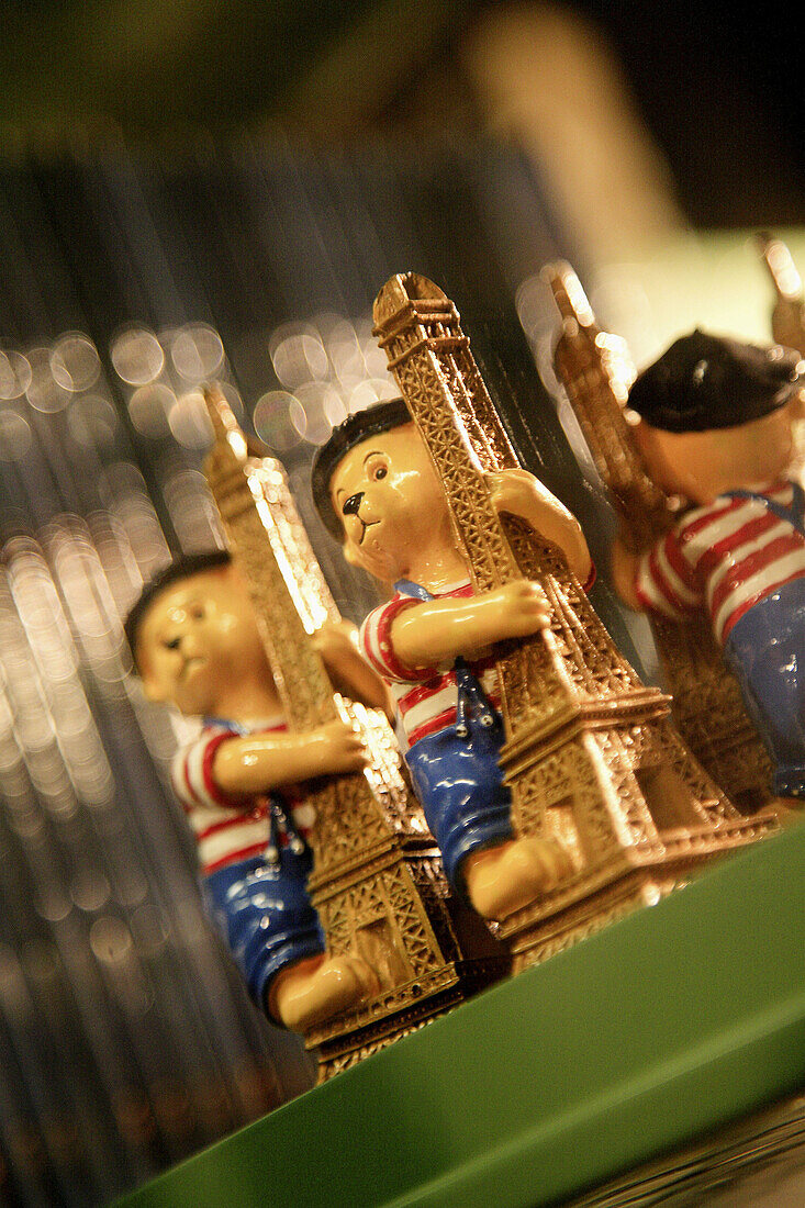 Eiffel Tower souvenirs in a gift shop. Paris. France