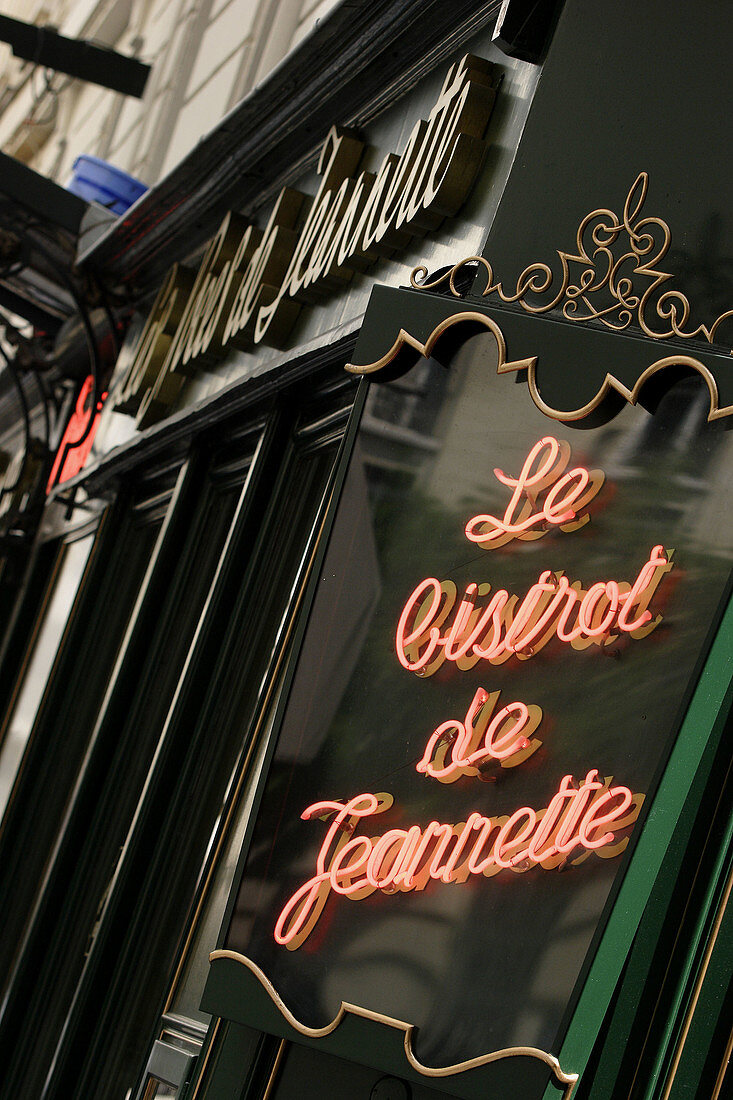 The sign of a traditional Parisian restaurant. Paris. France