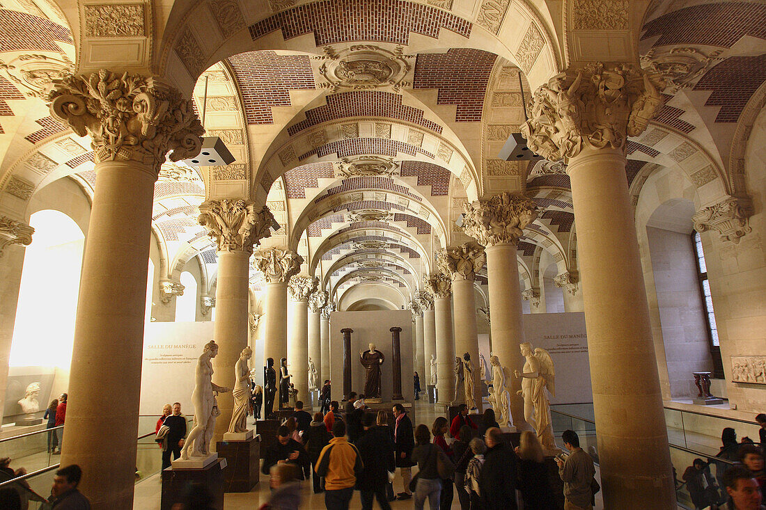 Interior view of Musee du Louvre. Paris. France