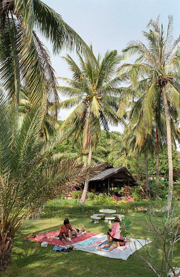 Thaimassage unter Palmen, Mae Hat Bay, Ko Phangan, Thailand