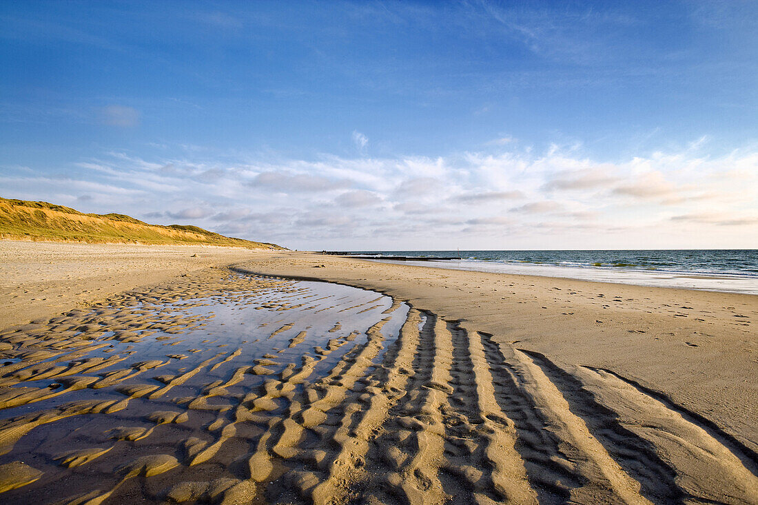 Beach and Red Cliff, Kampen, Sylt Island, Schleswig-Holstein, Germany