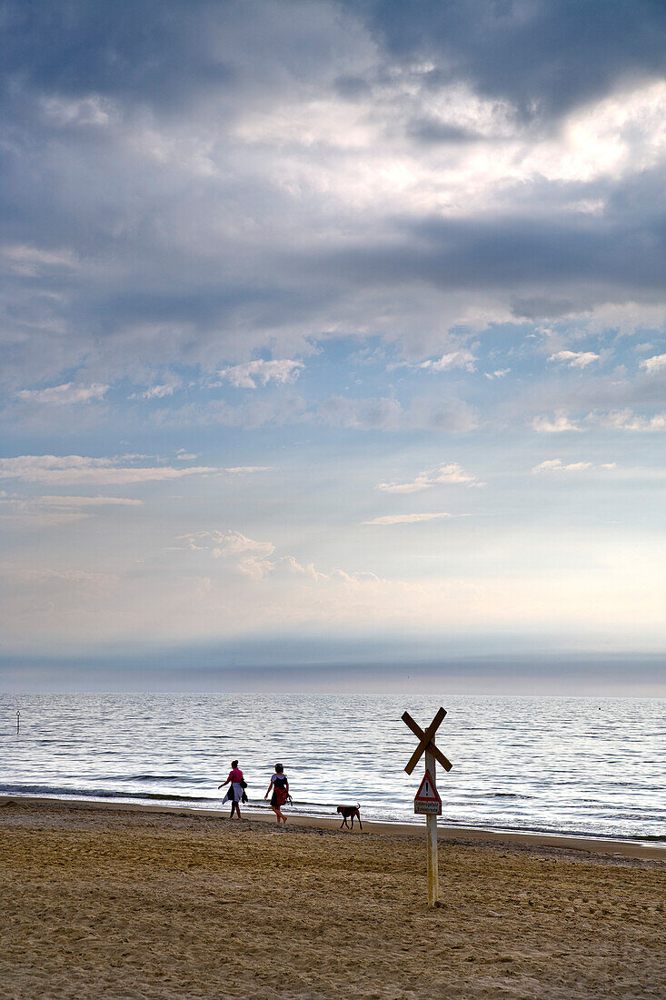 Cloudy scenery at beach near Kampen, Sylt Island, Schleswig-Holstein, Germany