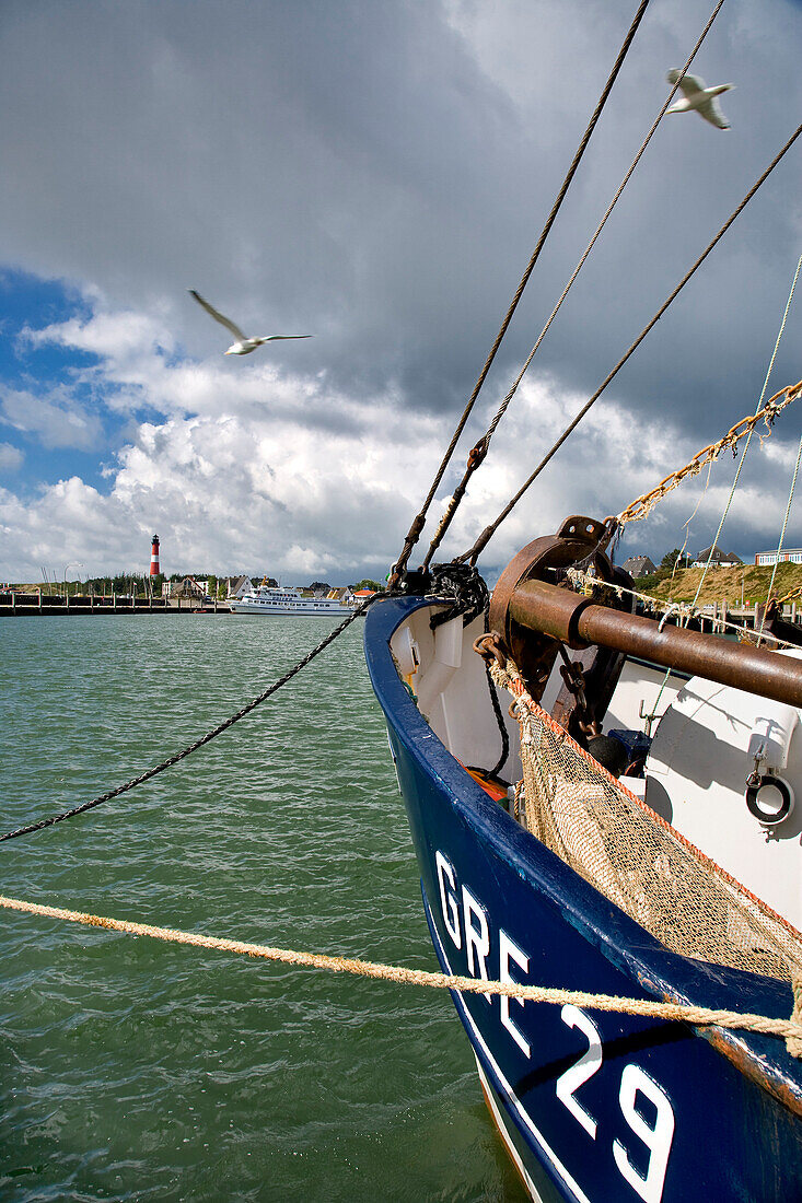 Fisherboat at harbour, Hörnum, Sylt Island, Schleswig-Holstein, Germany