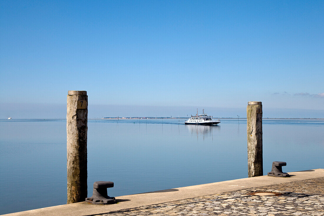 Ferry boat near Foehr island, North Frisian Islands, Schleswig-Holstein, Germany