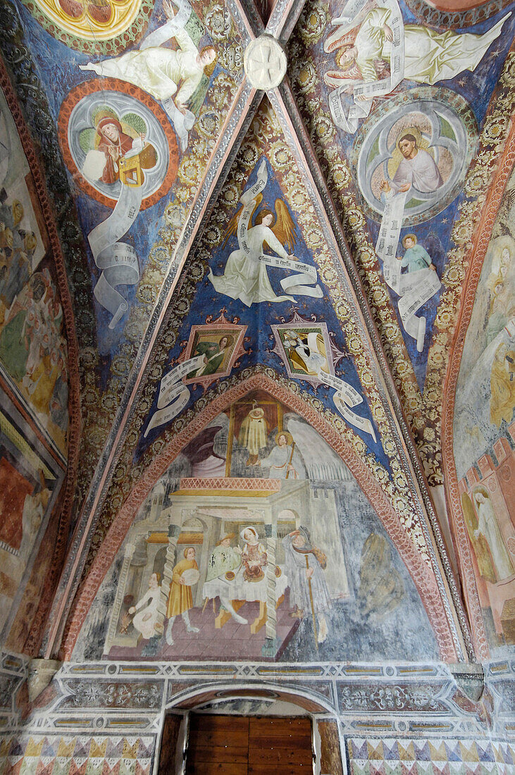 Frescos in St. Jakobs chapel in Kastellaz, Tramin an der Weinstrasse, South Tyrol, Italy