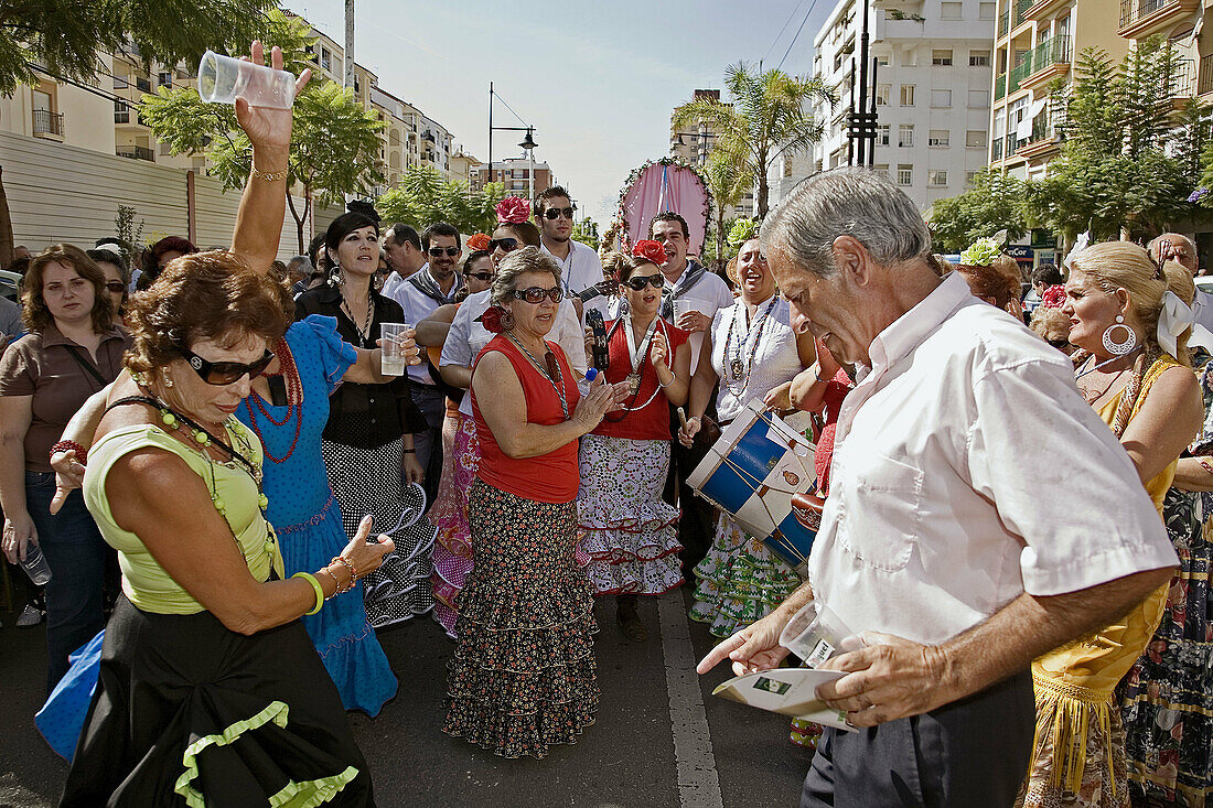 Virgen del Rosario pilgrimage in Fuengirola fair. Málaga province, Costa del Sol. Andalusia, Spain