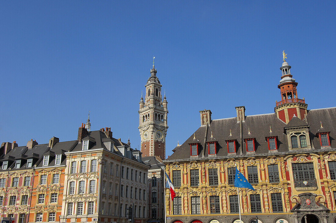 Buildings at Place du General de Gaulle. Lille. Nord-Pas de Calais