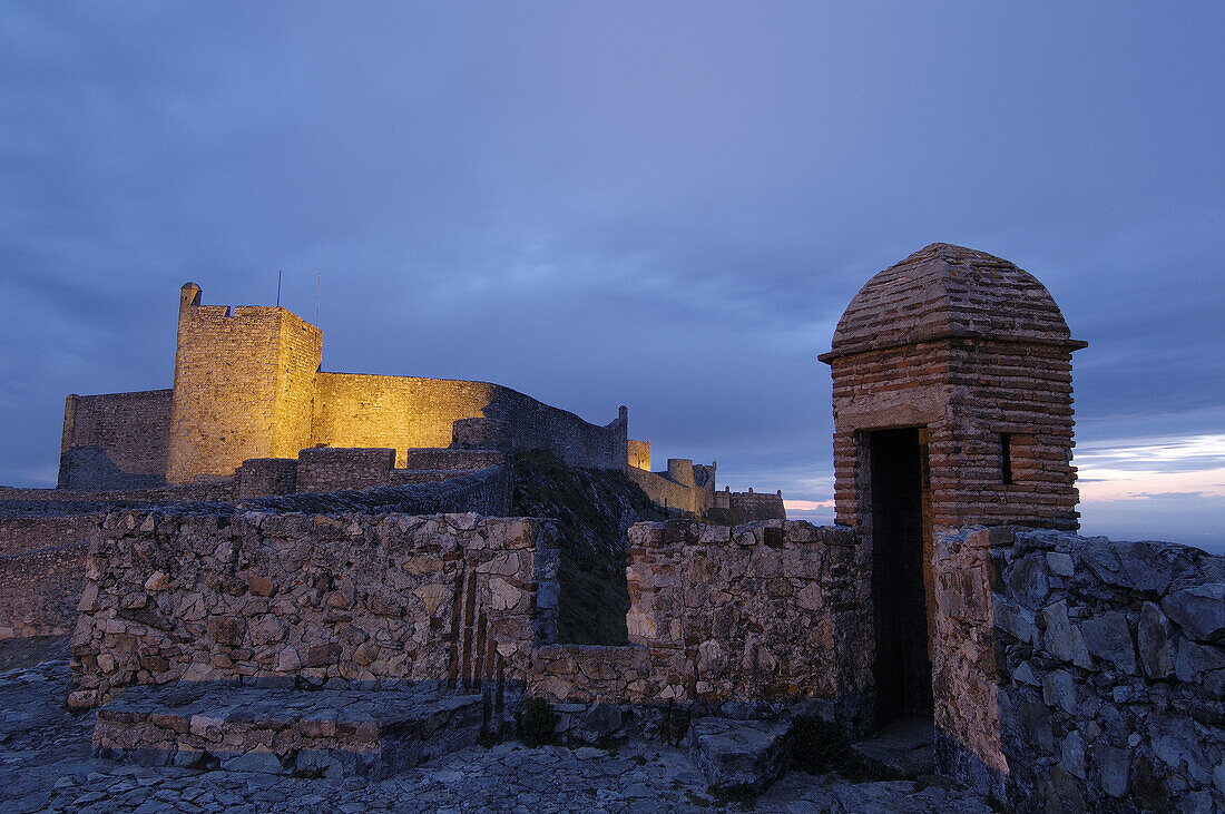 Marvao castle at dusk, Marvao. Alentejo, Portugal