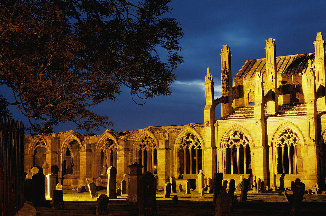 Melrose Abbey at Dusk. Melrose. Scottish Borders. Scotland. U.k.