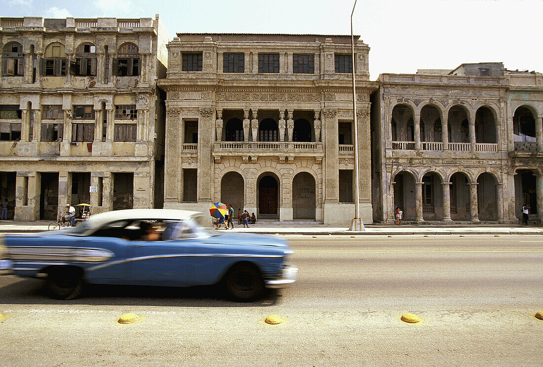 Old car at the Malecon, Havana. Cuba