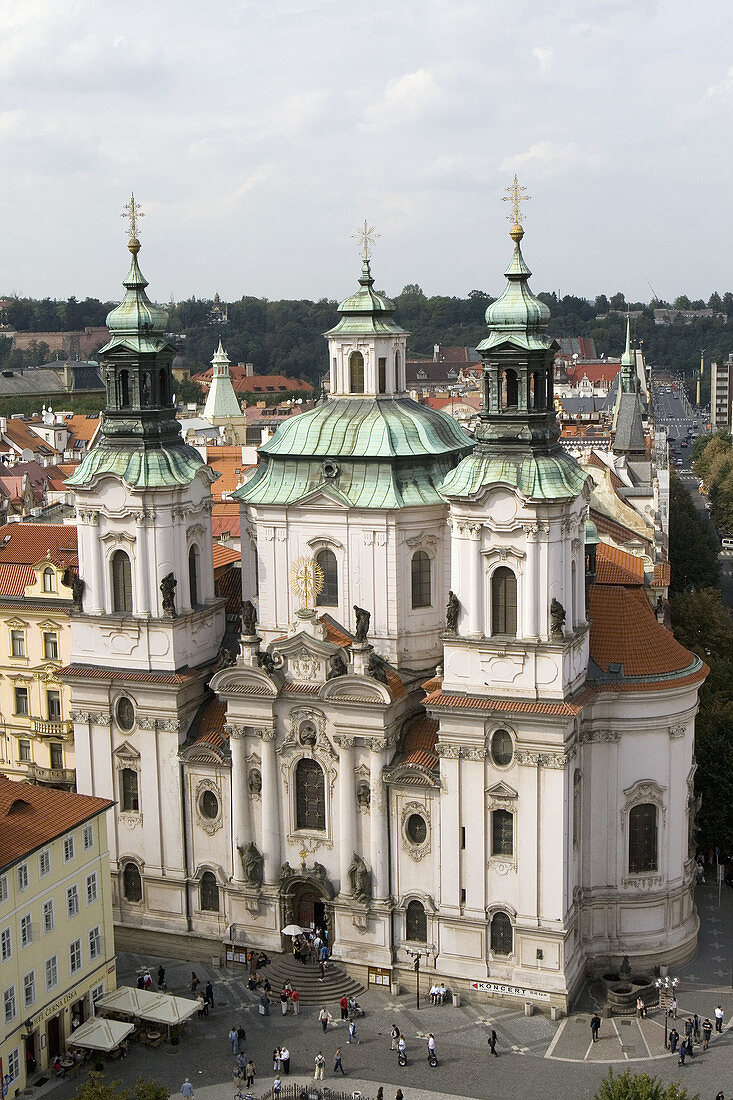 Saint Nicholas church in old town. Staromestske Namesti. Prague. Czech Republic.