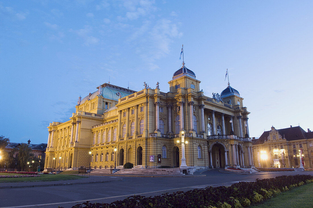 Croatian National Theatre in Marshall Tito Square. Zagreb, Croatia