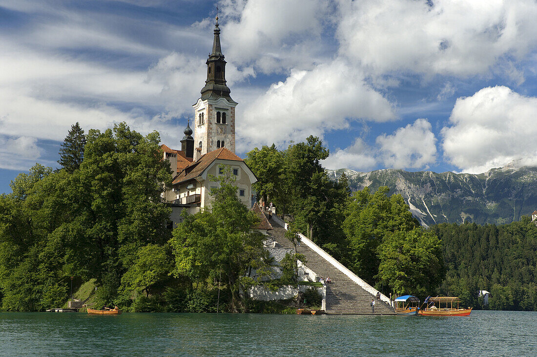 Church of the Assumption, Bled Island, Lake Bled, Slovenia, Balkans, Europe