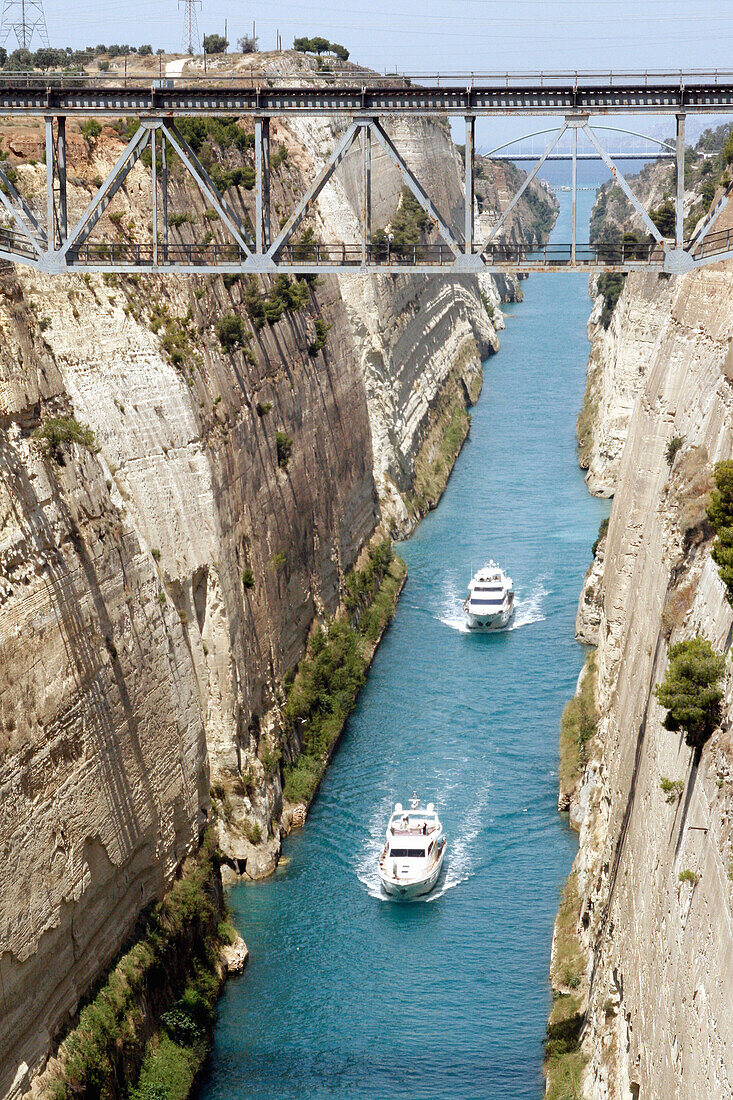 Two boats. Corinth Canal. Greece