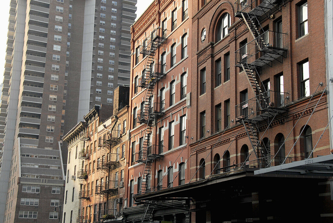 Late day sun on Tribeca, NYC, buildings