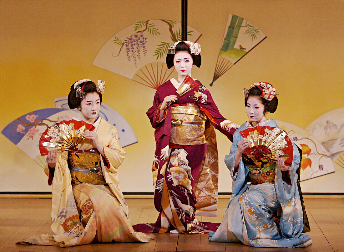 The Miyako Odori, a geisha dance performance, a maiko. Kyoto. Japan.