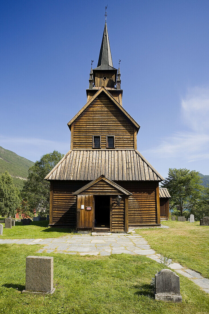 Wooden church in Kaupanger ( XII-XIIIth century). Norway.
