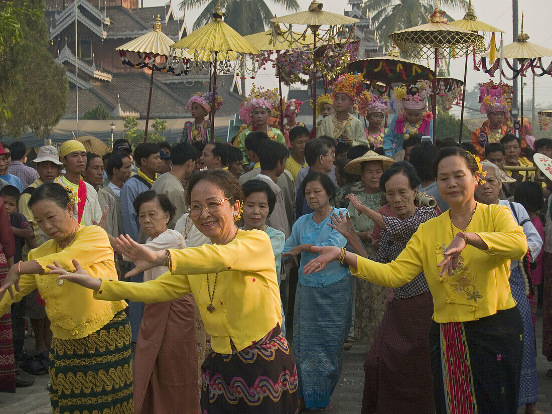 Dancing at the Poi Sang Long Festival, Thailand