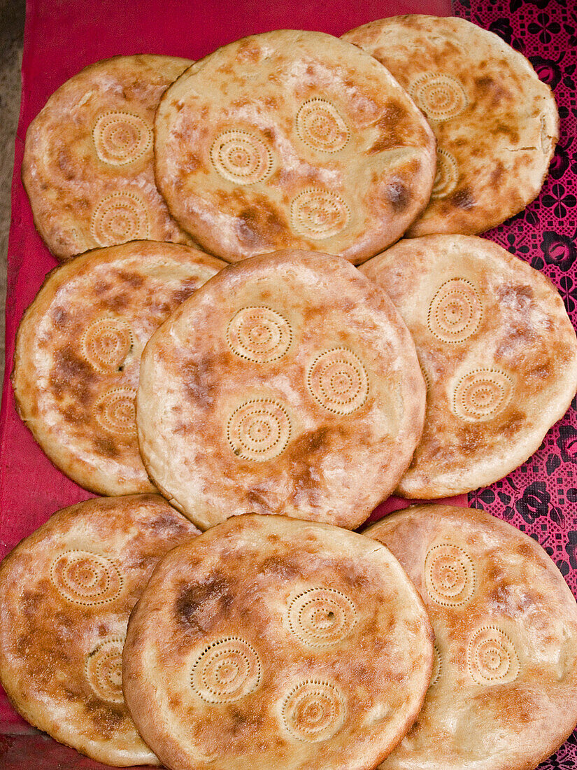 Delicious and fresh nan in bakery in Peshawar, Pakistan