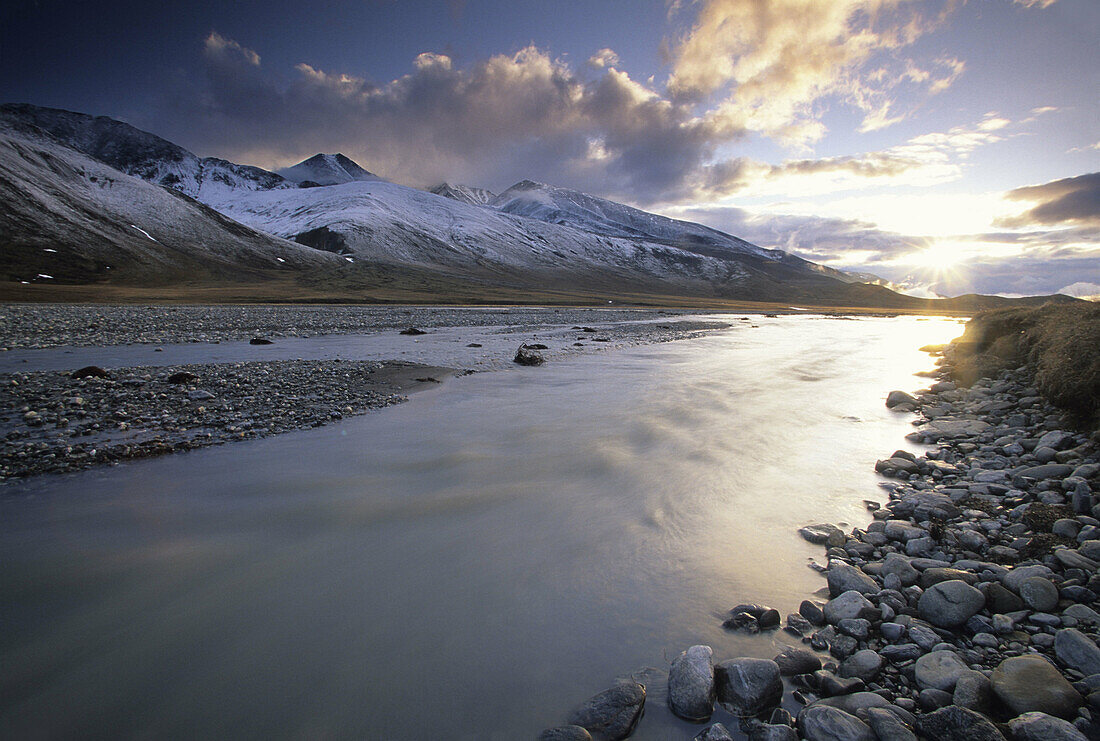 Arctic National Wildlife Refuge, landscape view of river and landscape. Alaska, USA