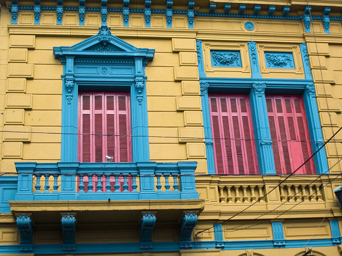 Balconies. La Boca district. Buenos Aires. Argentina