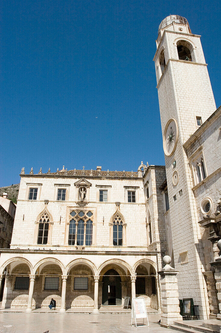 Sponza Palace and Clock Tower. Dubrovnik (Croatia)