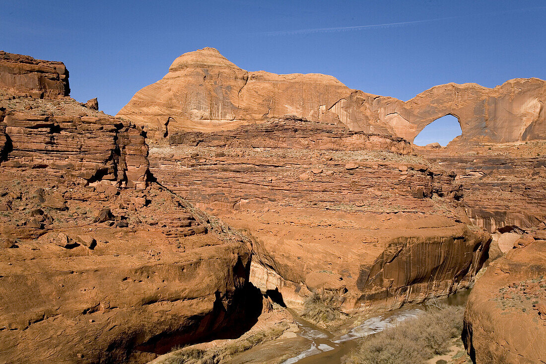 Stevens Arch at the Escalante River and Coyote Gulch in Glen Canyon National Recreation Area. Utha. Usa.