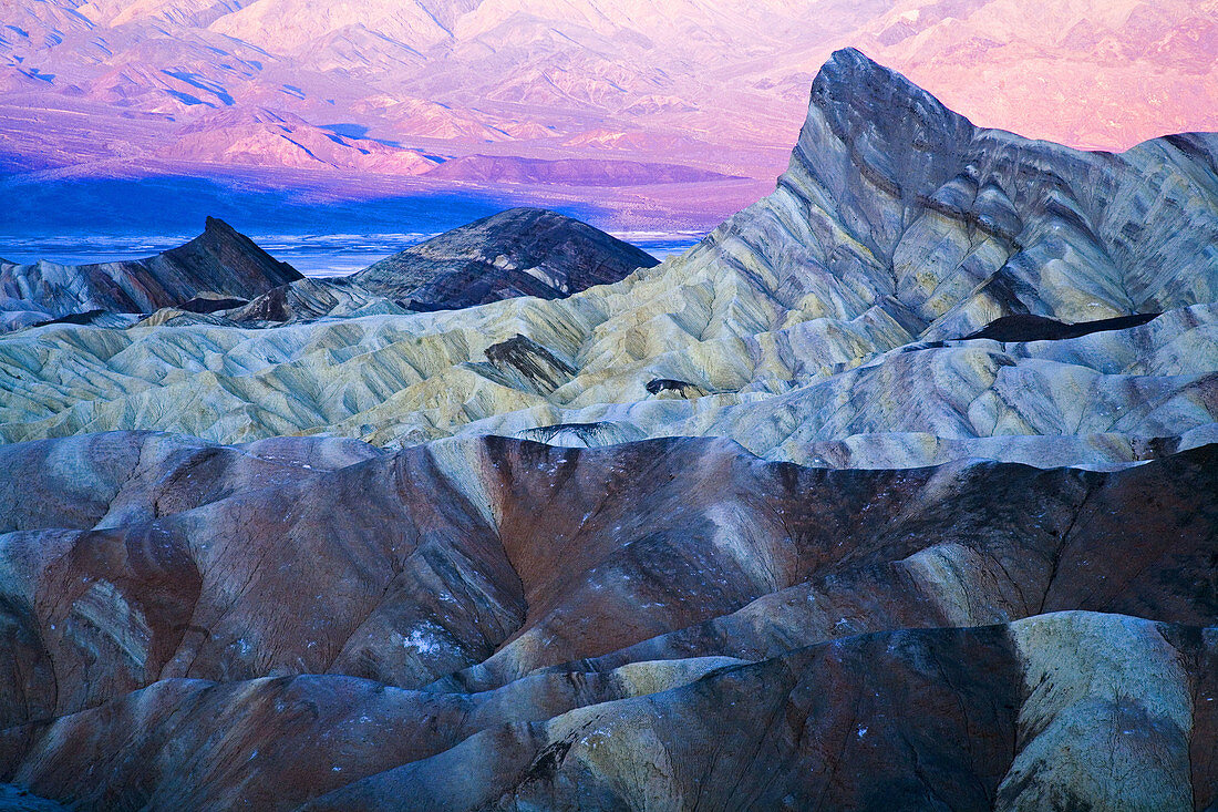 Early morning at Zabriske point in Death Valley National Park. California, Usa.