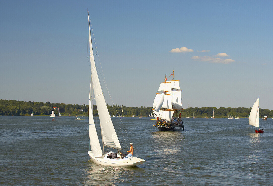 Sailing boats on lake Wannsee, Berlin, Germany