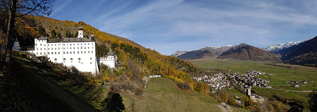 Marienberg monastery and Burgeis, Vinschgau, South Tyrol, Italy