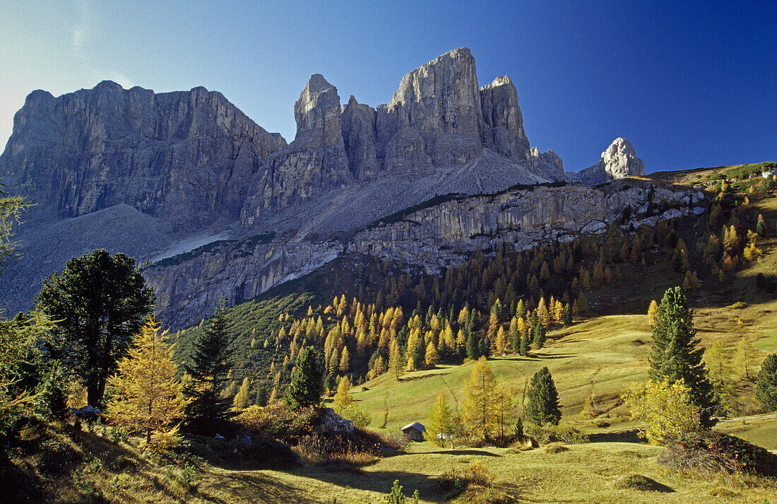 Passo di Gardena, Gruppo di Sella, Dolomite Alps, South Tyrol, Italy