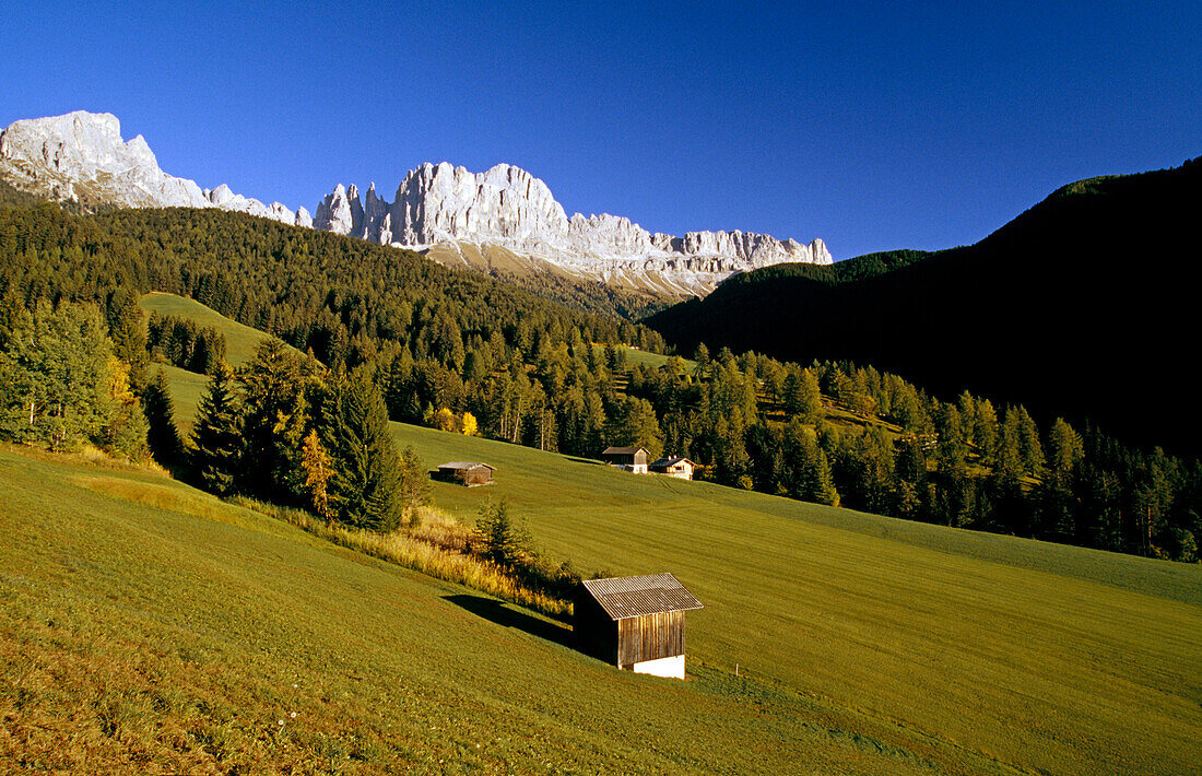View towards Cima Catinaccio, Dolomite Alps, South Tyrol, Italy