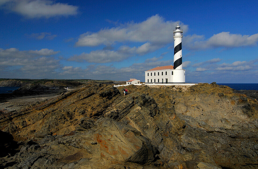 Leuchtturm und Felsen am Cap de Favaritx, Menorca, Balearen, Spanien