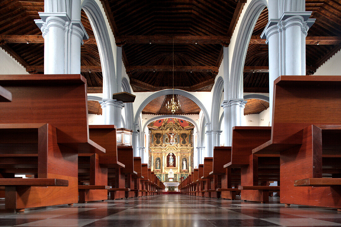 Innenansicht einer Kirche, Nuestra Senora de la concepcion, Camino de la Vigin, Valverde, El Hierro, Kanarische Inseln, Spanien