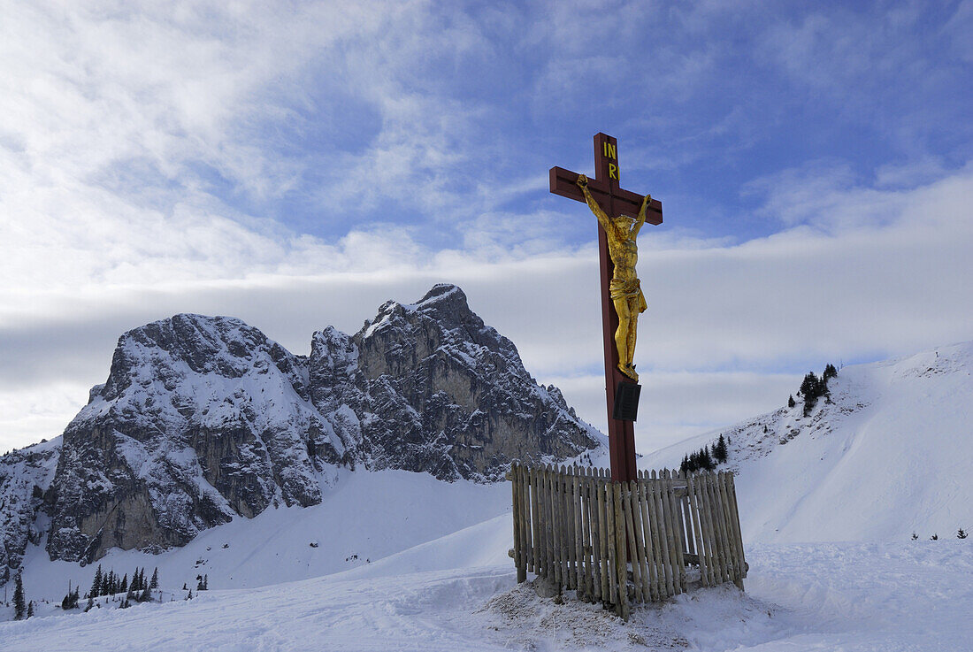 Kreuz am Breitenberg, Tannheimer Berge, Allgäuer Alpen, Allgäu, Schwaben, Bayern, Deutschland