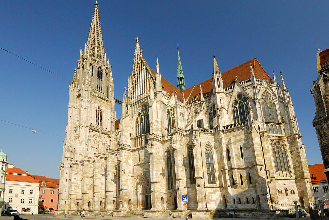 Regensburg cathedral, Regensburg, Upper Palatinate, Bavaria, Germany