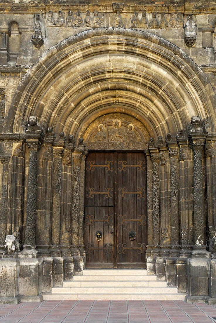 Nordportal der Schottenkirche St. Jakob, Regensburg, Oberpfalz, Bayern, Deutschland