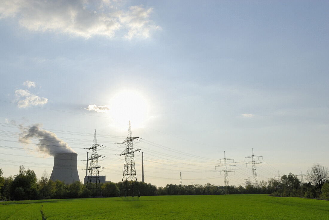 Kernkraftwerk Isar II, Niederaichbach bei Landshut, Niederbayern, Deutschland
