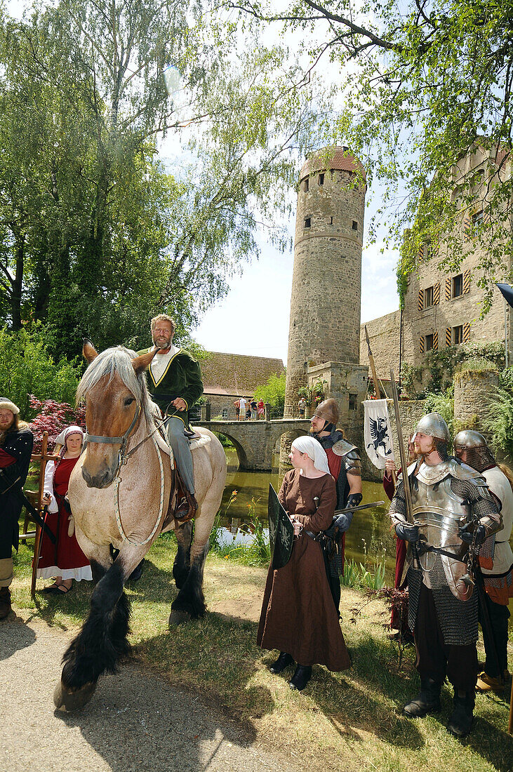 Middle age festival, Sommersdorf castle, Middle Franconia, Bavaria, Germany