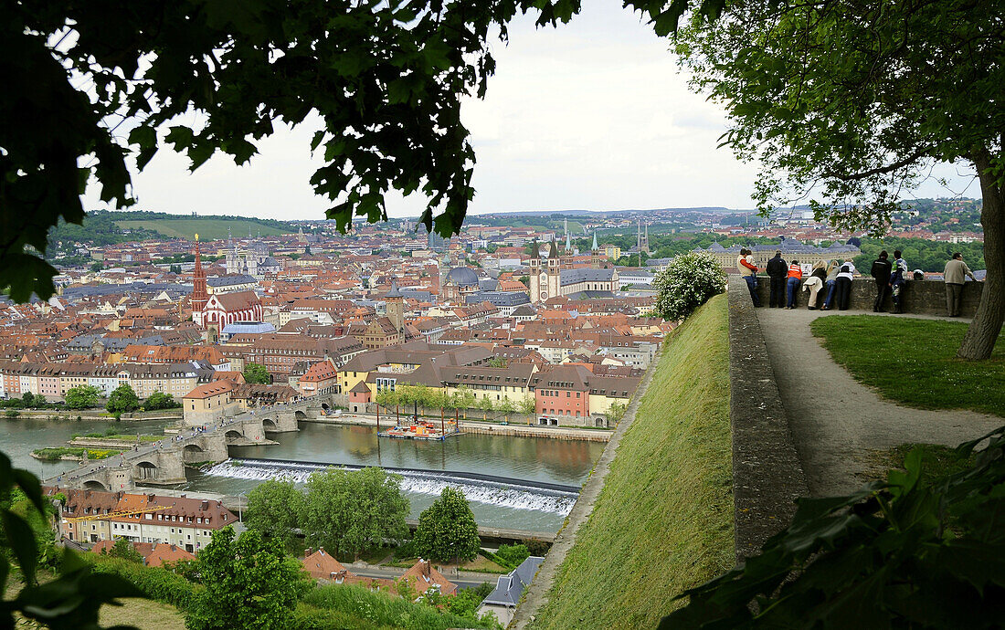 Blick auf Würzburg, Unterfranken, Bayern, Deutschland