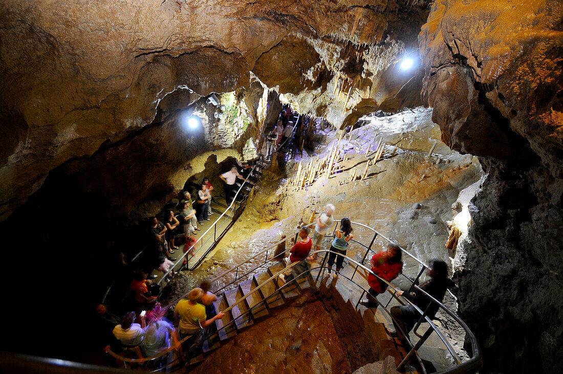 Devil's Cave near Pottenstein, Franconian Switzerland, Upper Franconia, Bavaria, Germany