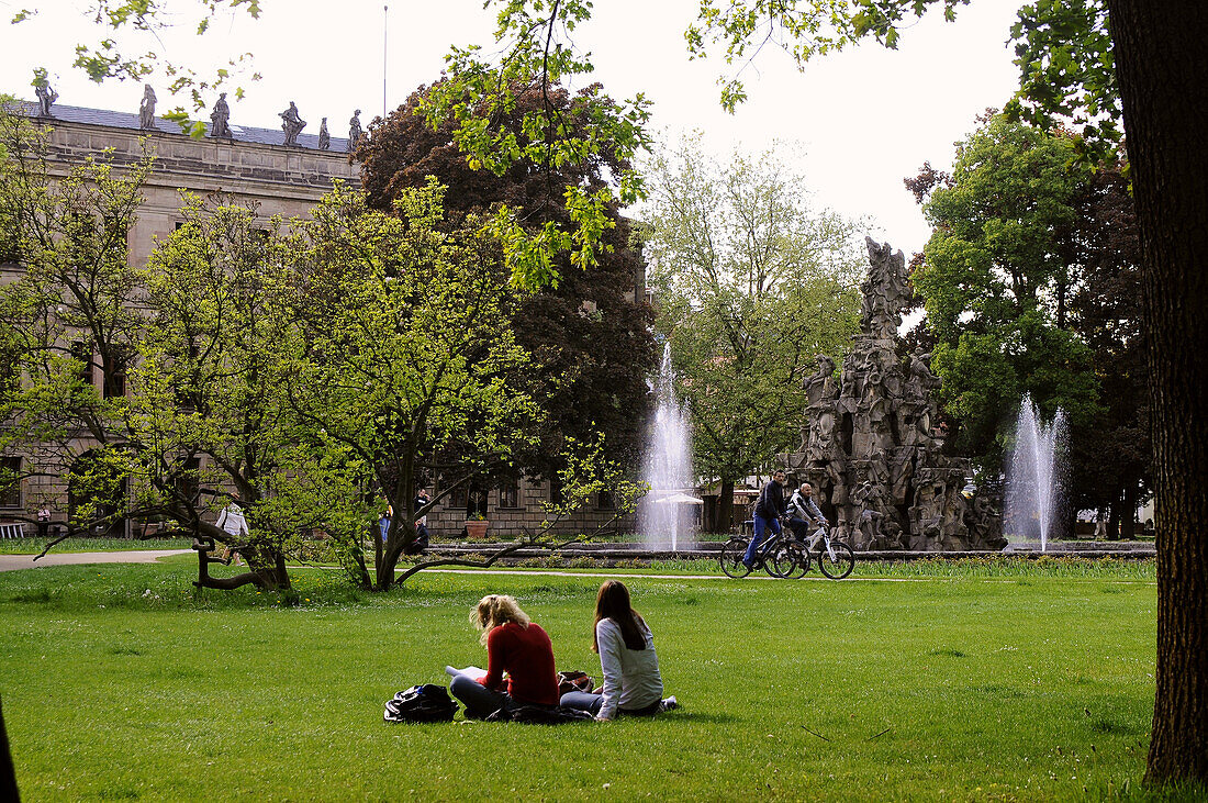 Castle garden, Erlangen, Middle Franconia, Bavaria, Germany